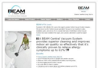 Screen shot of the beamstl.com homepage