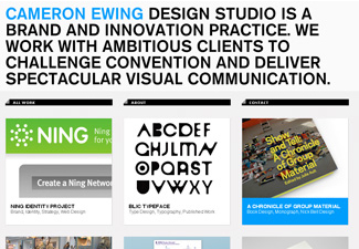 Screen shot of the cameronewing.com homepage